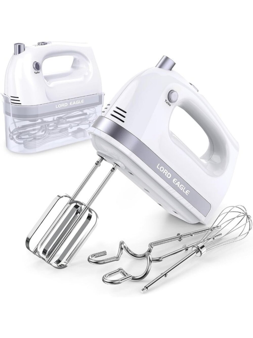 Lightweight Electric Hand Mixer 400W, 5-Speed Handheld Kitchen Mixer, Easy to